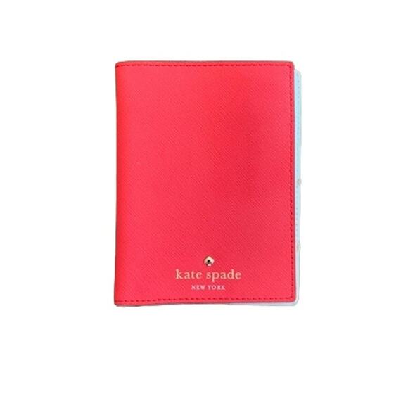 Kate Spade-Madison-Passport Holder-Saffiano Leather-Red-Travel Wallet - Picture 1 of 4